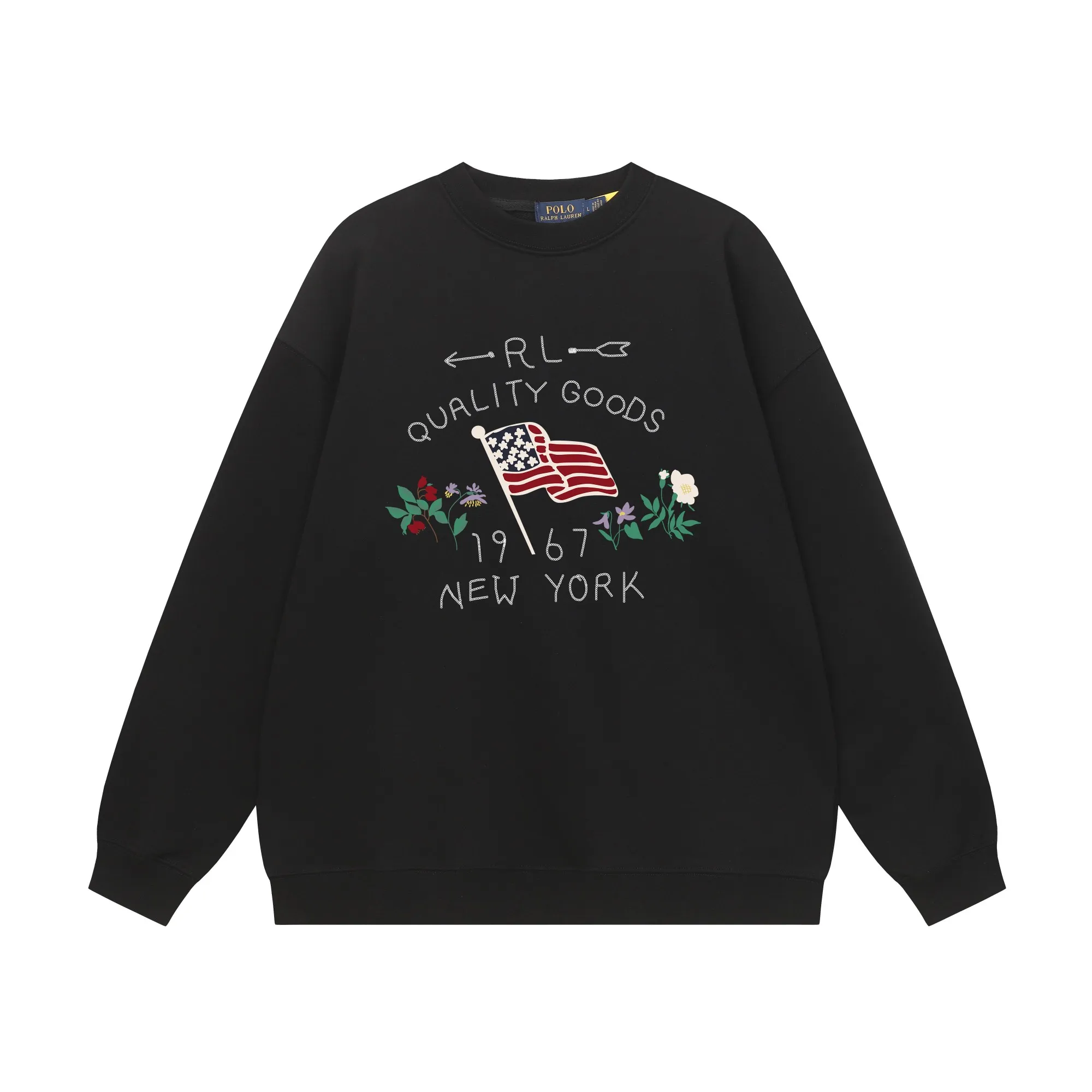 P200 Long-term stock] RalphLauren/Ralph Lauren 2025 autumn and winter new bear letter print 420g heavy large terry sweatshirt Ralph Lauren's age-reducing item, the coat fabric is made of 85% cotton ➕15% polyester, which not only retains the softness, comfort and breathability of cotton, but also adds the wear resistance and wrinkle resistance of polyester fiber, making the clothes more durable and easy to care for. Even in slightly cooler weather, you won't feel stuffy when wearing it. This kind of fabric has a natural crisp feel and is not easy to pill or deform. The bear on the chest is printed with English letters. It is full of color, full of three-dimensionality, and lifelike, adding a bit of liveliness and interest to the whole sweatshirt. There is no pressure to dress, regardless of age or gender. Complete accessories! Color: black, white, navy blue, light floral gray Size: M-L-XL-XXL